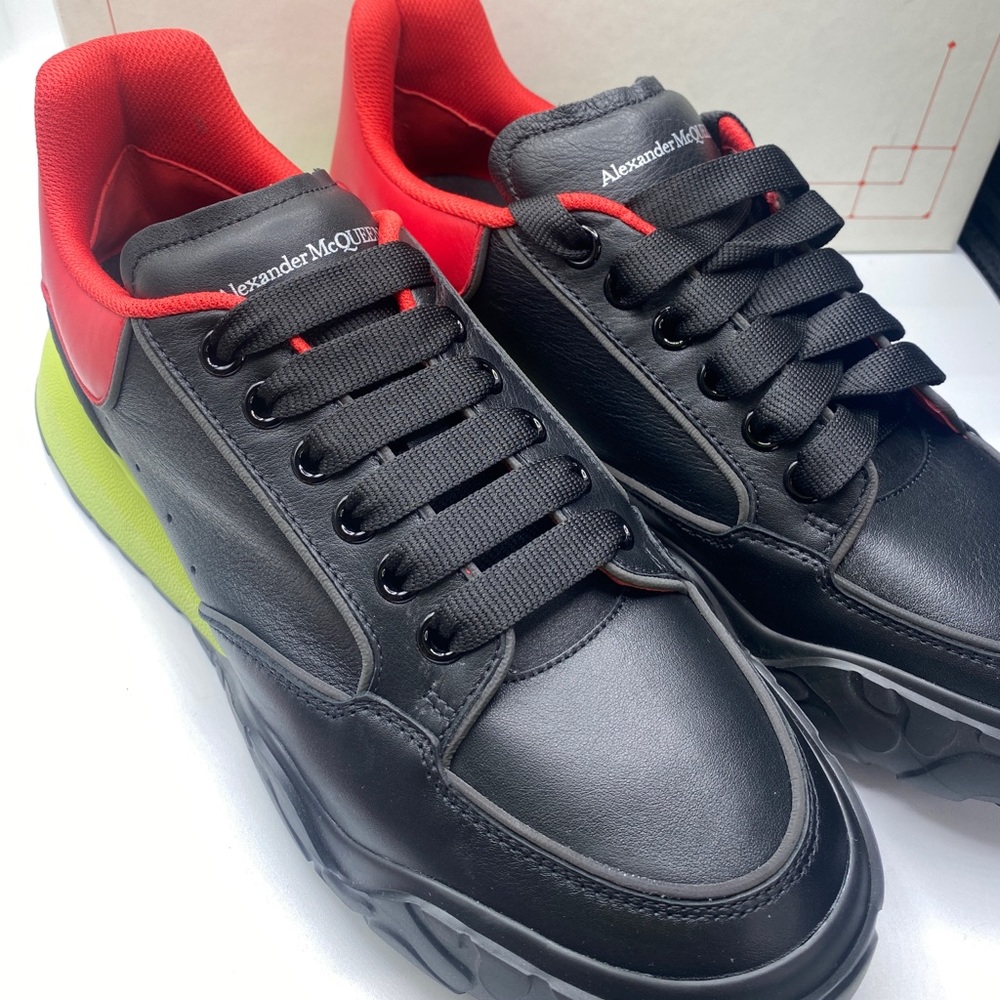 Alexander McQueen Men’s Mixed Media Court Sneakers Size 10 NWB AUTHENTIC - Picture 2 of 11